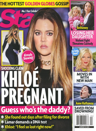 Illustration for article titled This Week in Tabloids: Khloe Kardashian Is Pregnant! Who's the Daddy?